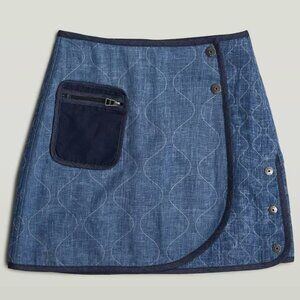 G-Star RAW GSRR Quilted Skirt Dark Blue Size 26 MSRP $430